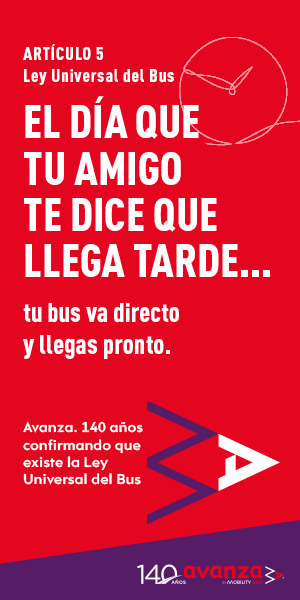 Imagen campaña Ley Universal, artículo 5. El día que tu amigo te dice que llega tarde... tu bus va directo y llegas pronto
